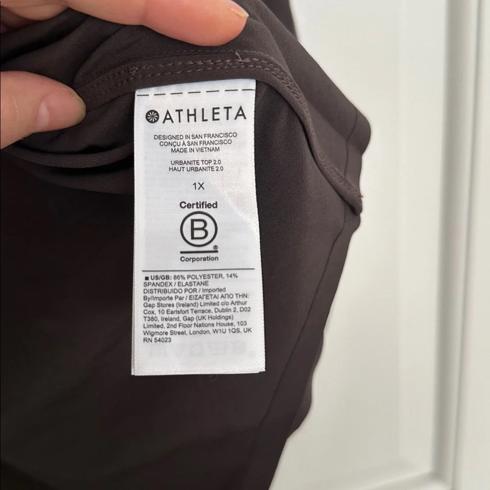 Athleta Urbinate Top 2.0 Brown Button Down Shirt 1X NWT Loose Fit $119 - Picture 6 of 6